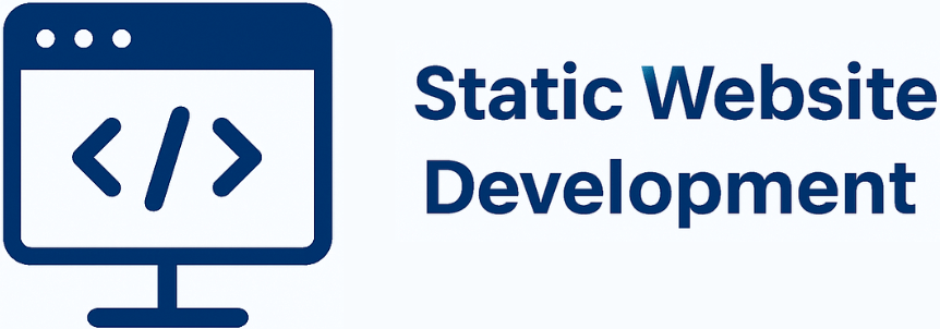 Static website development icon with fast responsive code